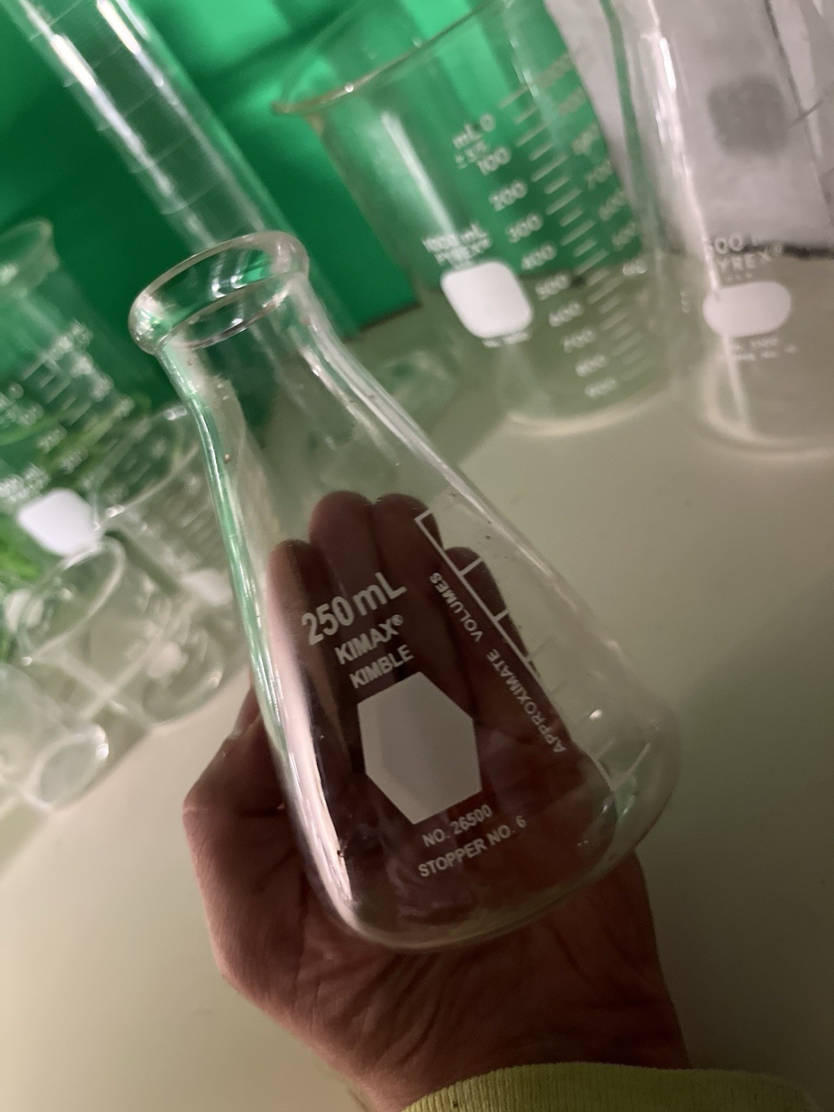 KIMAX Kimble 26500 Erlenmeyer Flask Borosilicate Glass 250 mL Lab