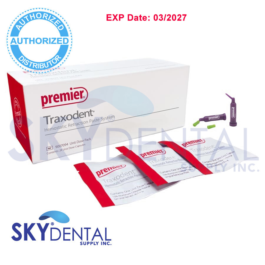 Premier Dental 9007094 Traxodent Hemodent Gingival Paste Retraction Capsule 24Pk