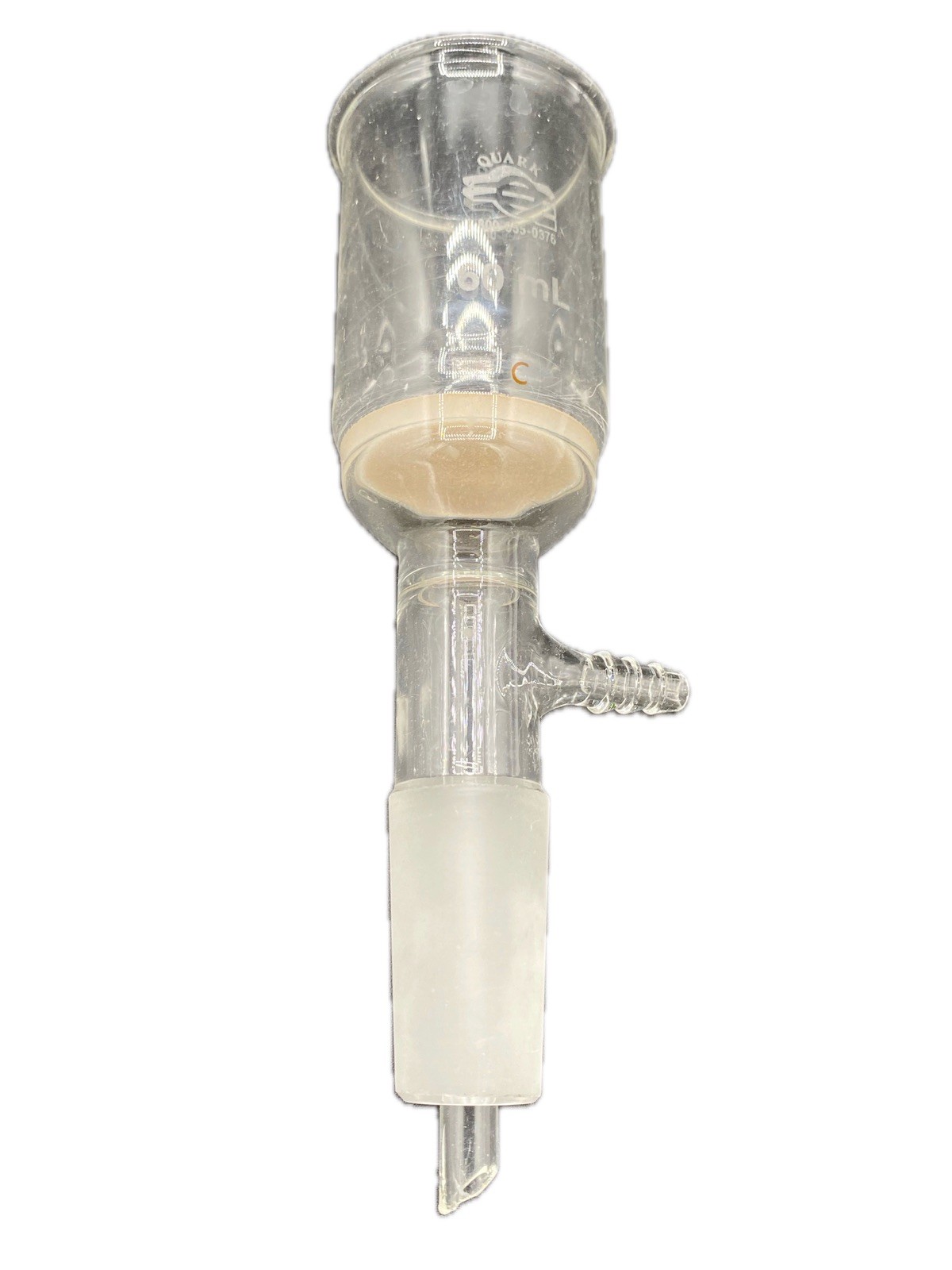 QUARK Glass 60 mL 40mm ⌀ Coarse Disc Fritted Buchner Filter Funnel 90°QFN-10-27
