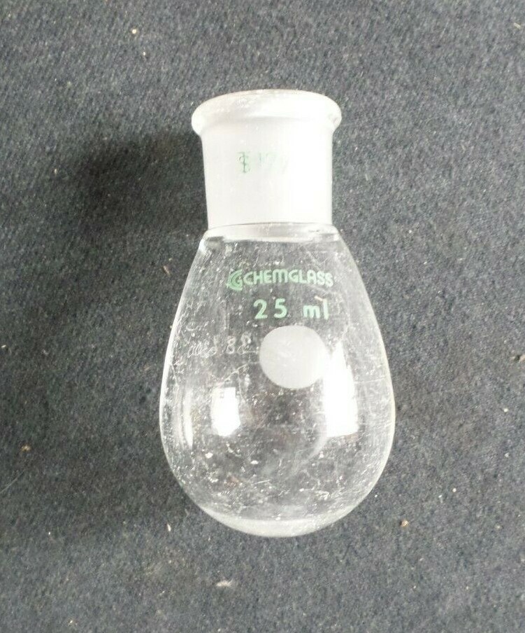 Chemglass 25mL Glass 19/22 JNT Heavy Wall Evaporating Recovery Flask, CG-1512-54