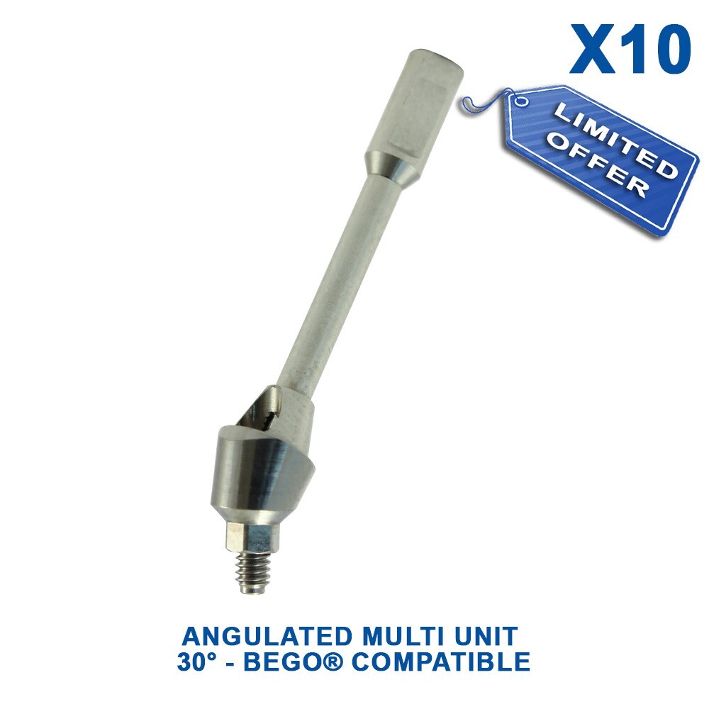 10pcs Dental BEGO Compatible Ø4.1mm Angulated Multi Unit Abutment 30° – 57518