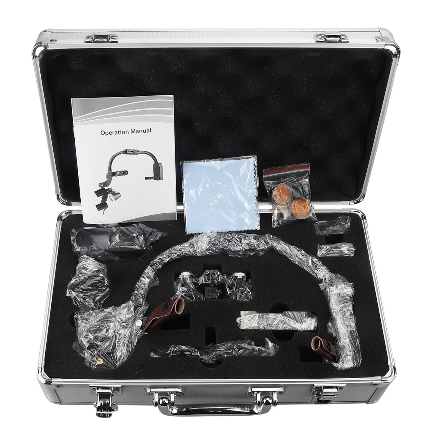 Dental Double LED Headlight 5W Surgical Headlamp+2.5X Loupes Presbyopic Glasses