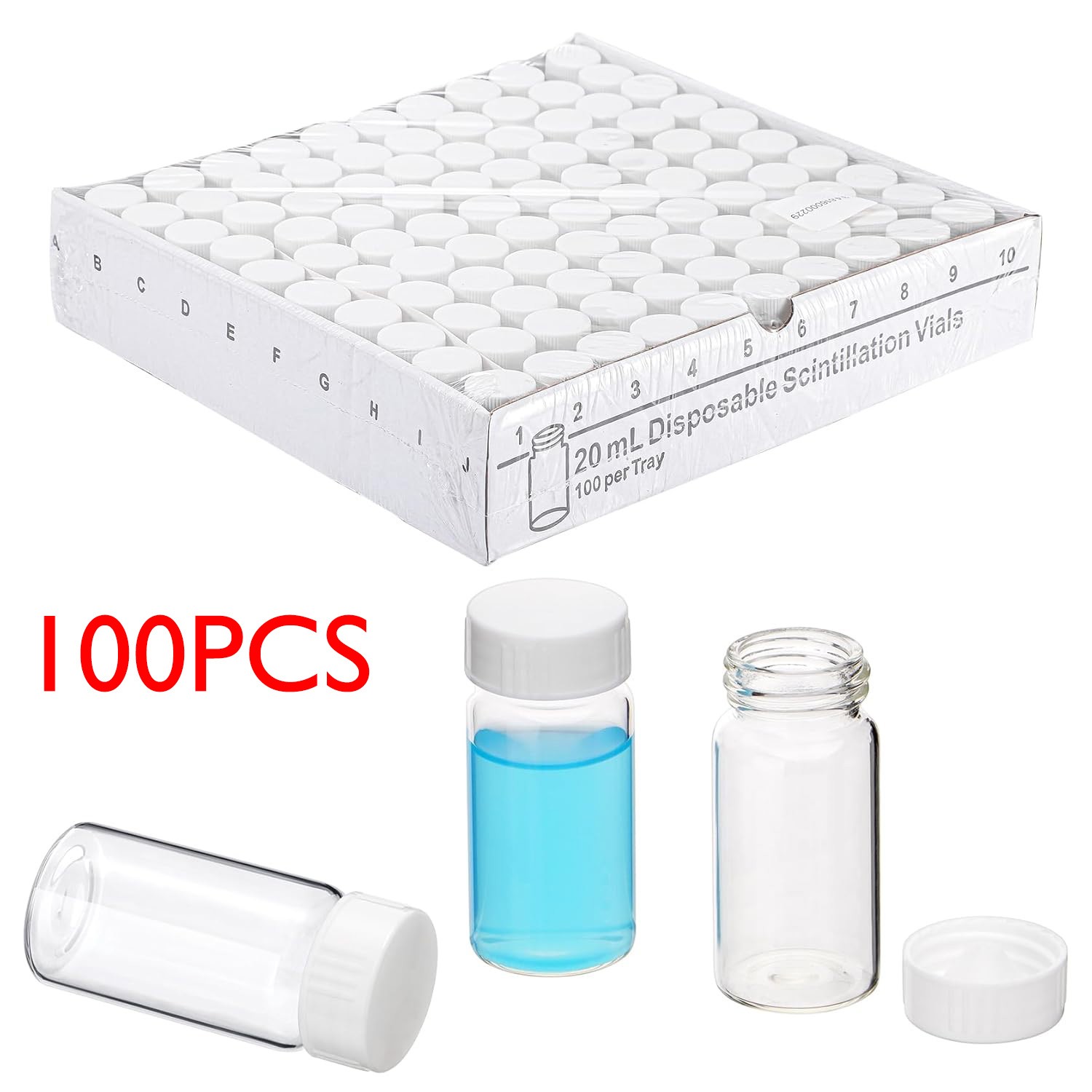 20mL Scintillation Vial Borosilicate w/ Cone Shaped Liner 22-400 Urea Screw Cap