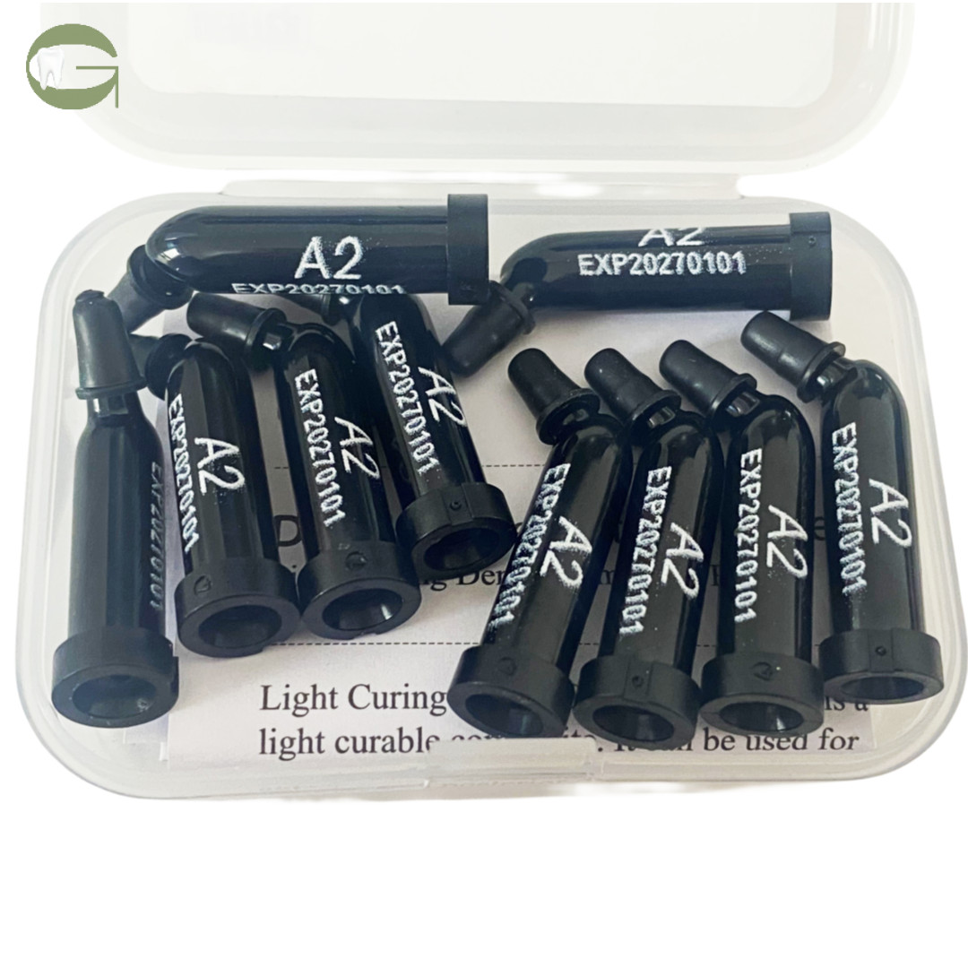 Dental Composite Resin Capsules Unidose Caps Hybrid Light Cure A2 0.3 Gram