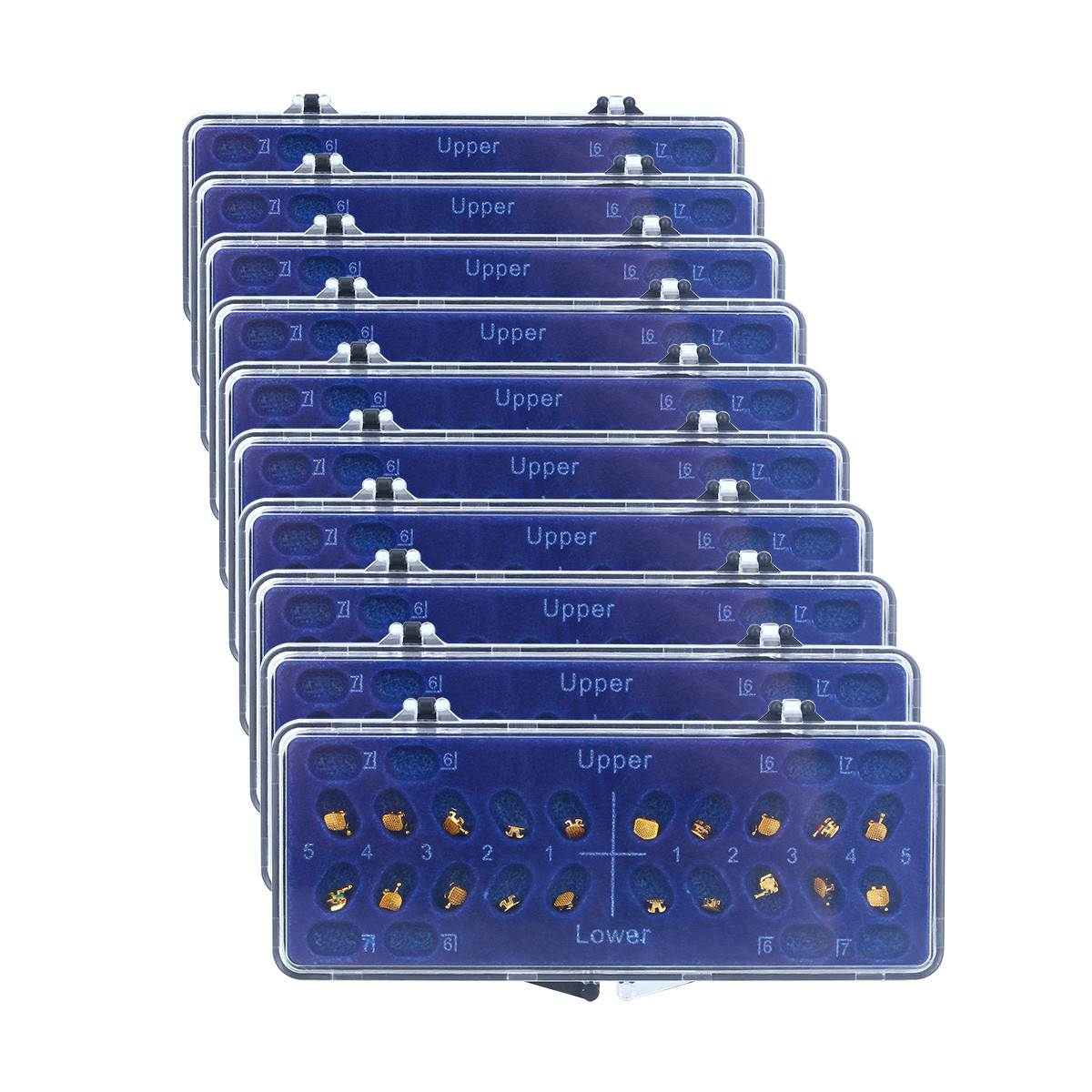 Dental Orthodontic Metal Brackets Braces 24K Gold Plated Mini Roth.022 345 Hooks