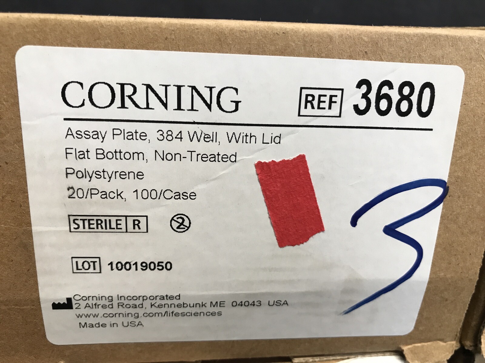 (80 Pc) CORNING 112uL 384-Well Clear PS Not-Treated Assay Microplates w/Lid 3680