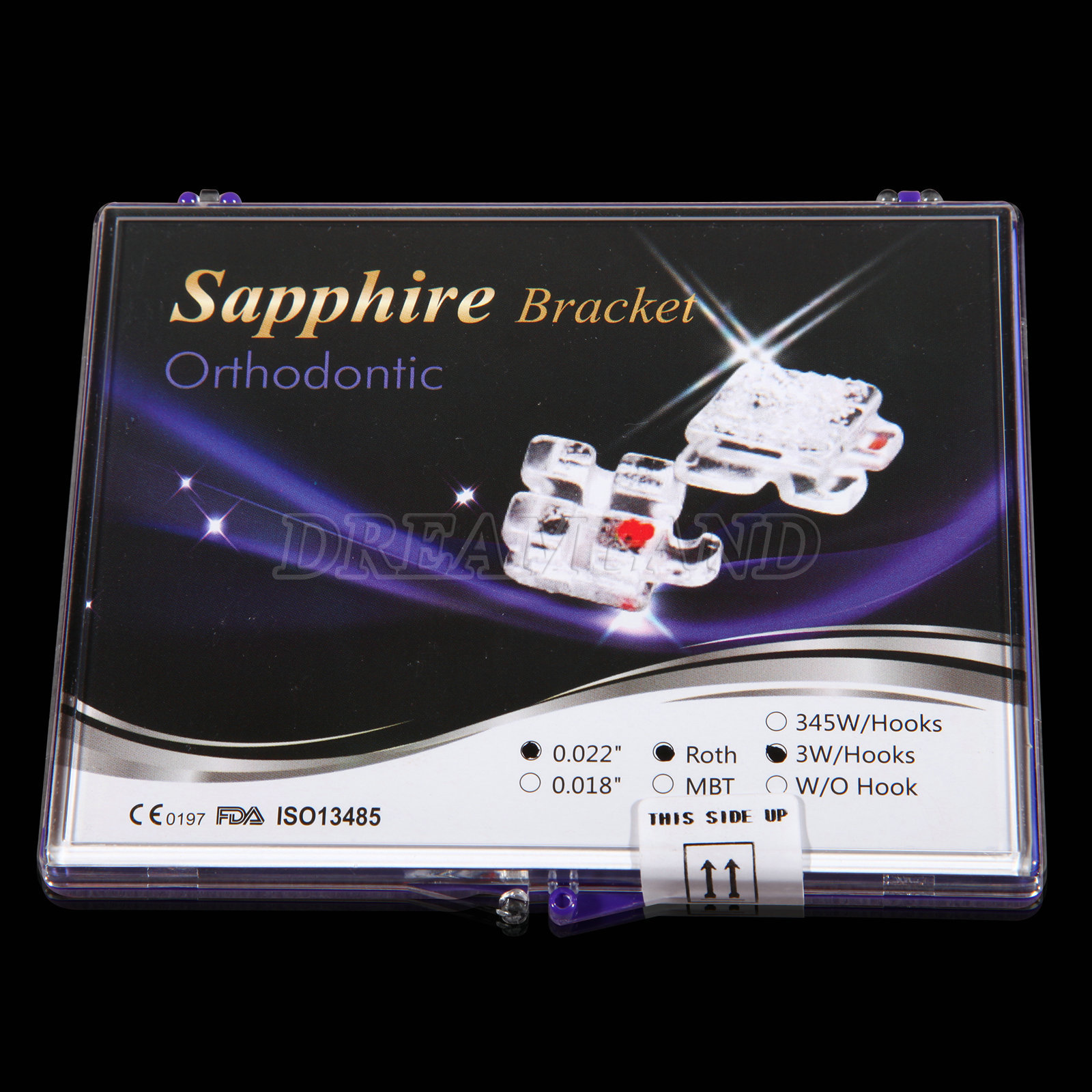 20pcs Dental Bracket Monocrystalline Sapphire Roth 02 3 w/ hooks & Buccal Tube