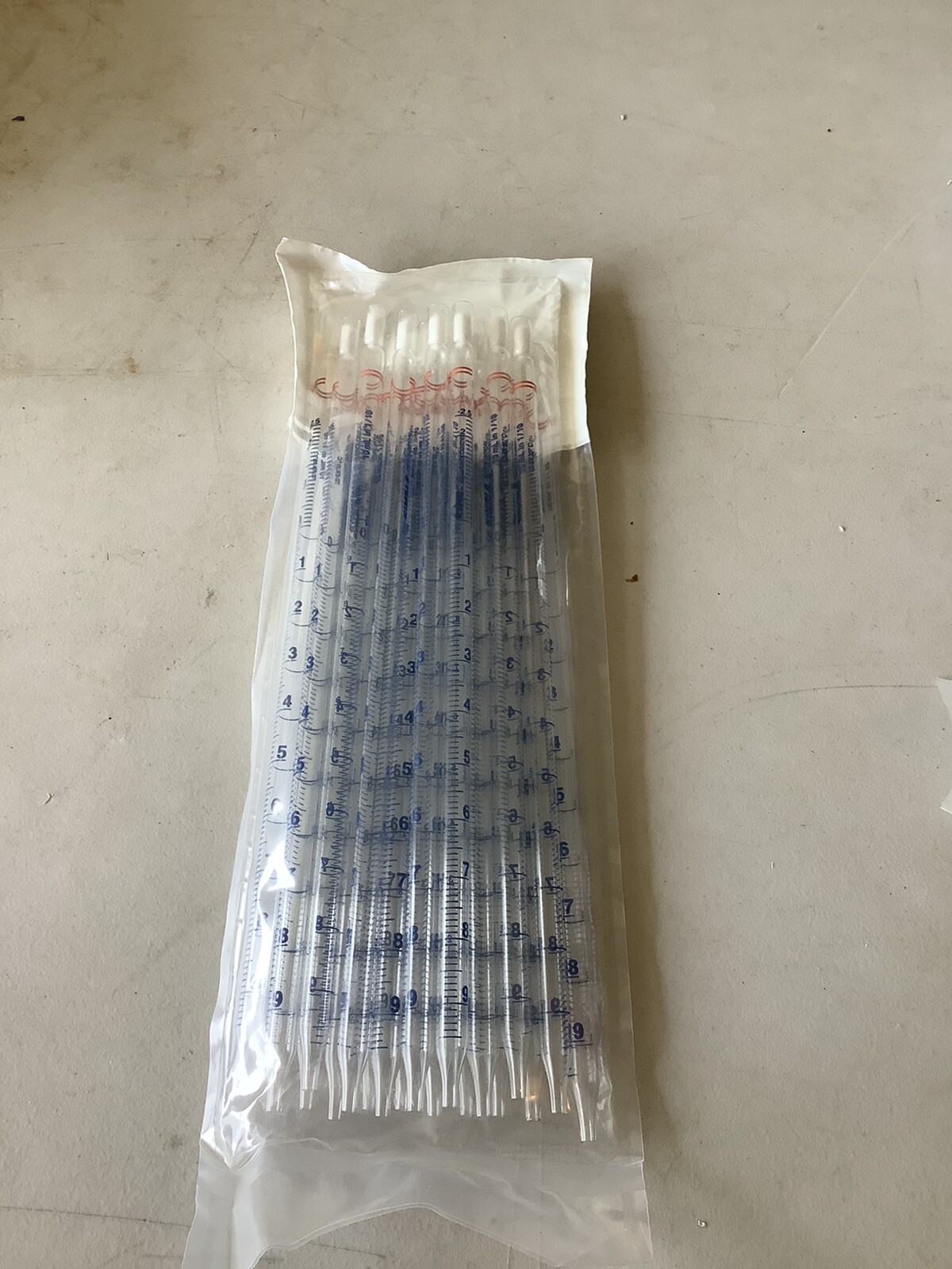Kimble Pipets 10ml. in 1/10. 20 per bag. Kimble Art. No. 72108-10110. NEW SEALED