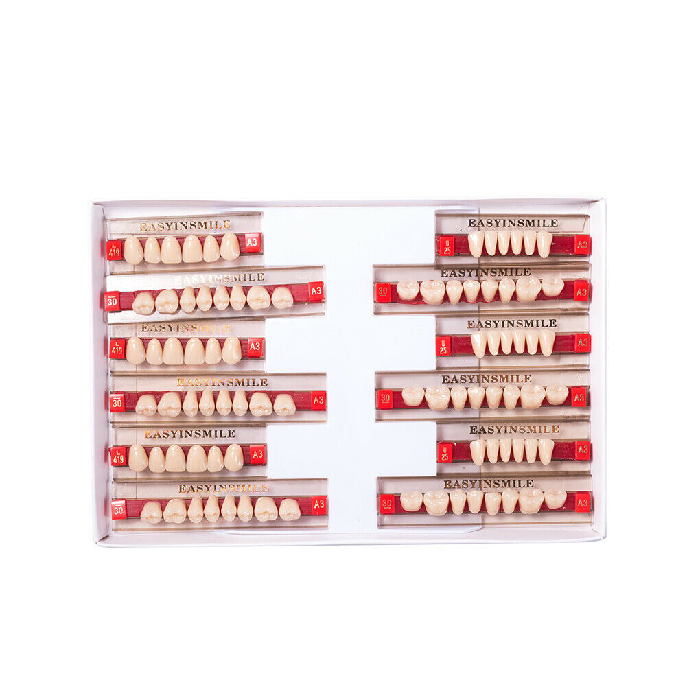 Dental Denture Acrylic Resin Teeth Upper Lower Anterior/Posterior Shade A1/A2/A3
