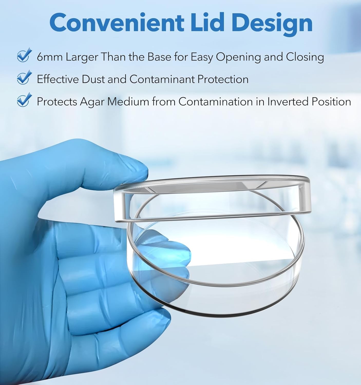 60/90/100mm Glass Lab Petri Dishes with Lids Autoclavable Petri Plates Reusable