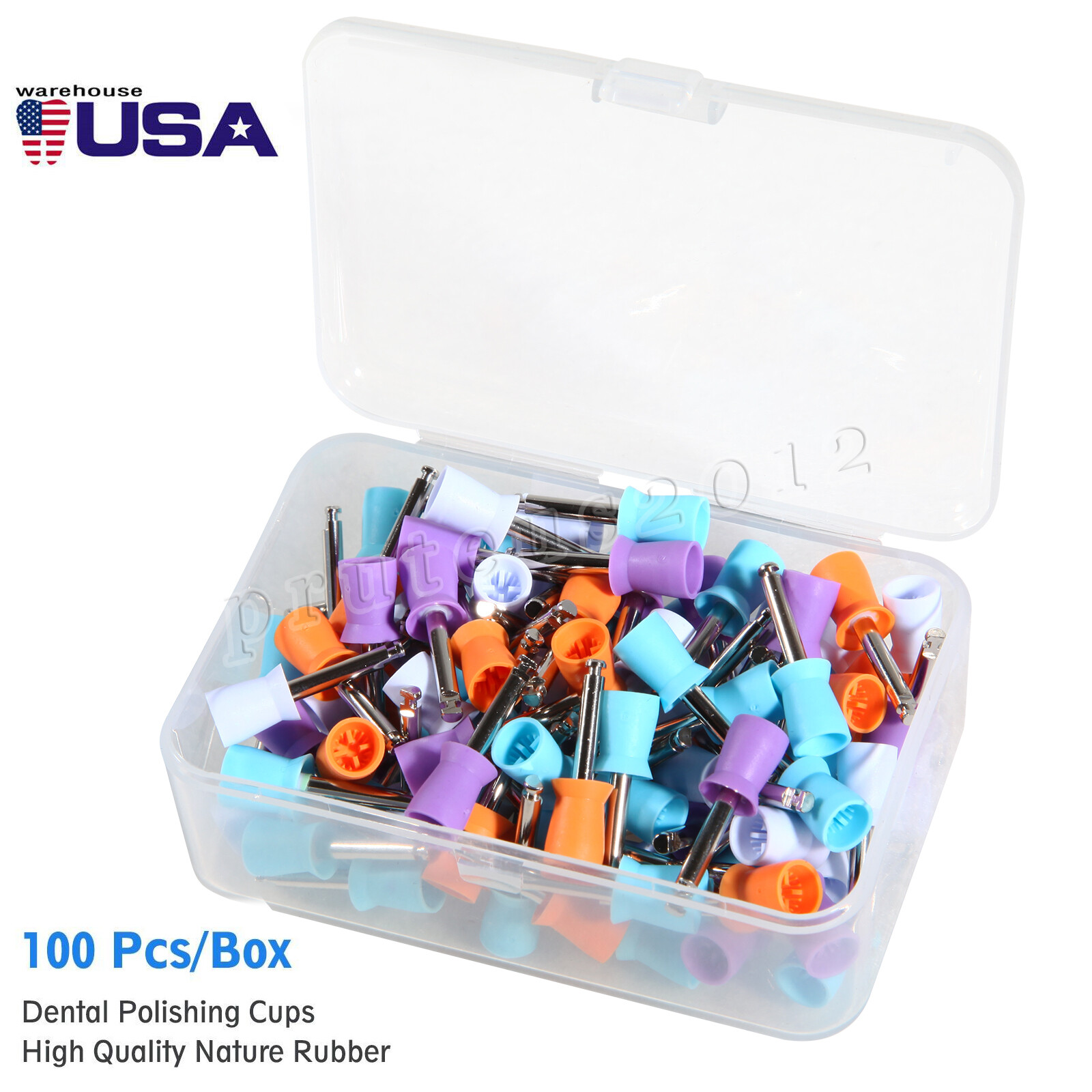 SKYSEA Disposable Dental Prophy Polishing Cups Latch Type Rainbow 100Pcs/Box