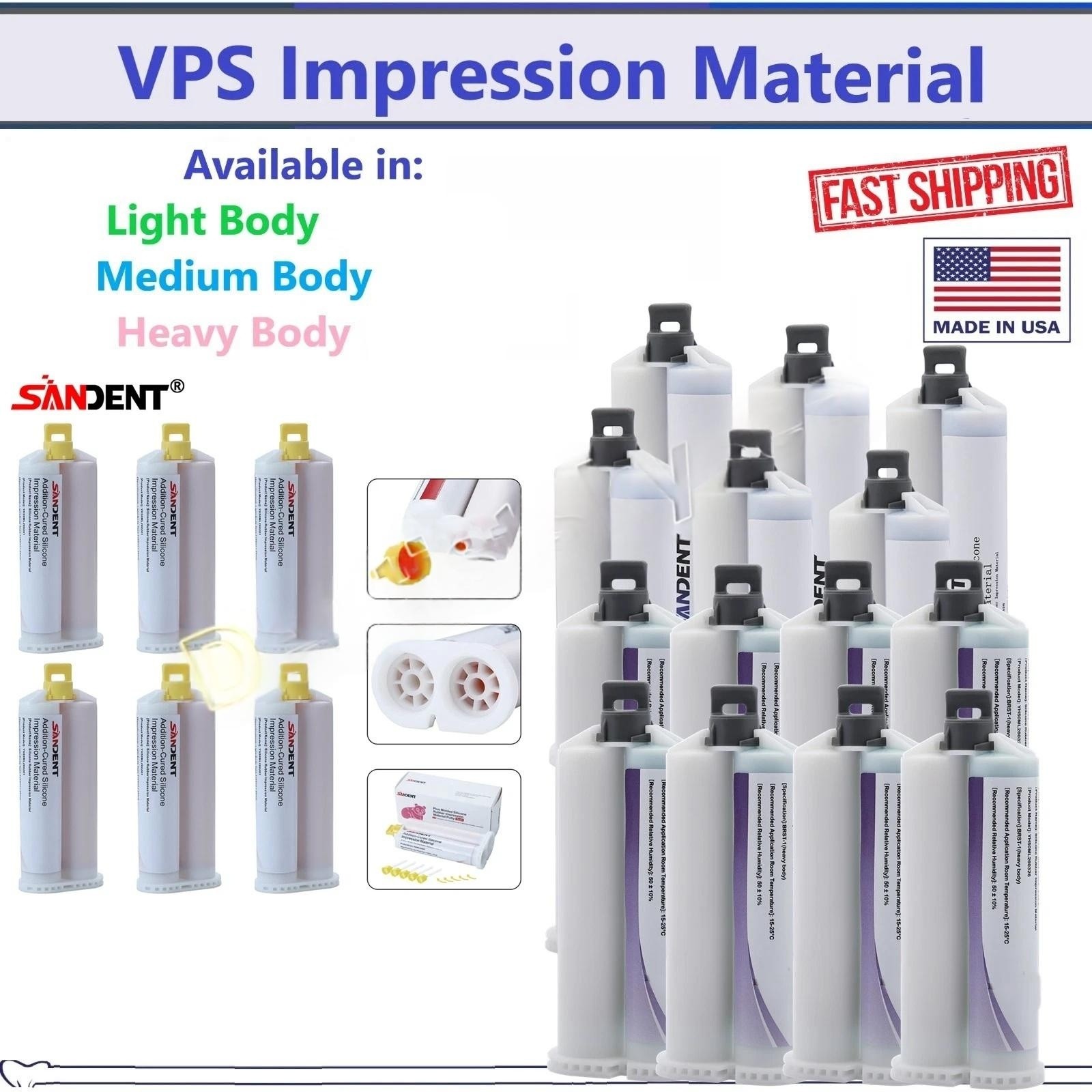 MEDIUM HEAVY LIGHT Material REGULAR SET Dental VPS Impression 50ml Cartridg 4/pk