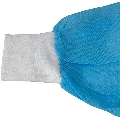 Disposable Lab Coat 10pcs Protective Sanitary Gown Blue Medical Size Small
