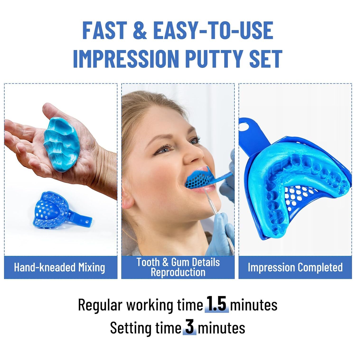 12x 25g New Dental Putty Fast Set PVS VPS Impression Silicon Material Mint Base