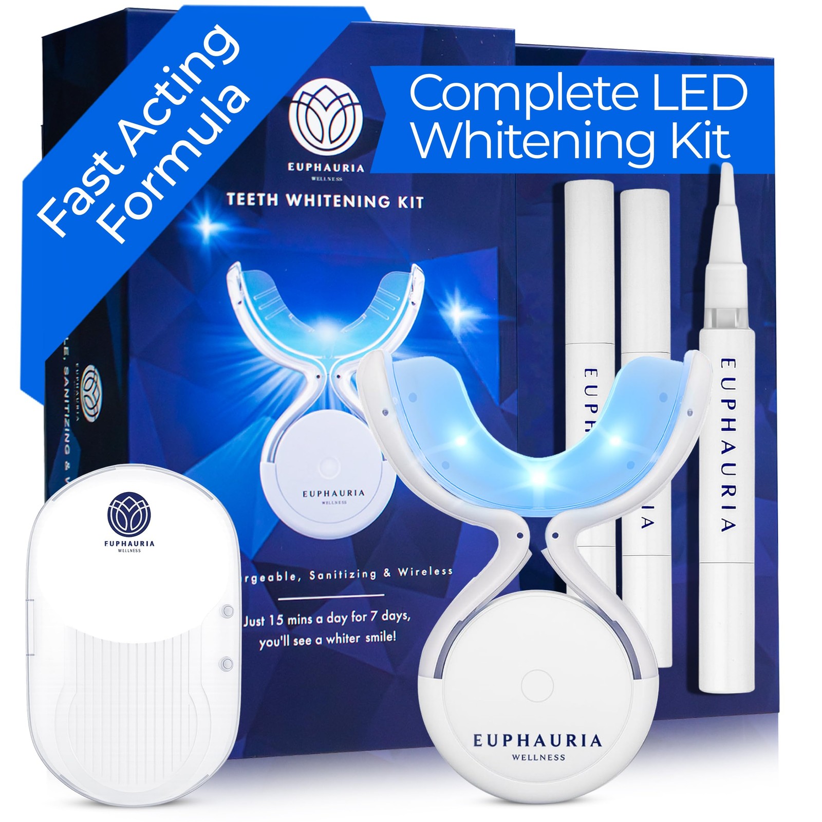 Euphauria 6 ml (0.2 Fl Oz) (Kit of 1), White With Blue and Red Led Lights