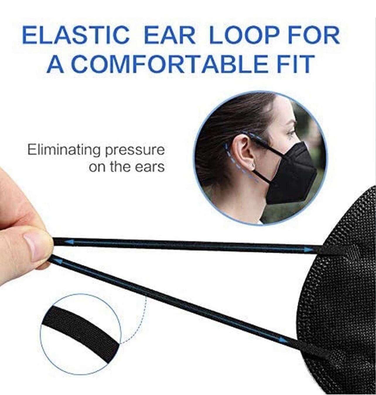 300 PCS KN95 Face Mask, 5 Layers Protection Cup Dust Face Mask- Black