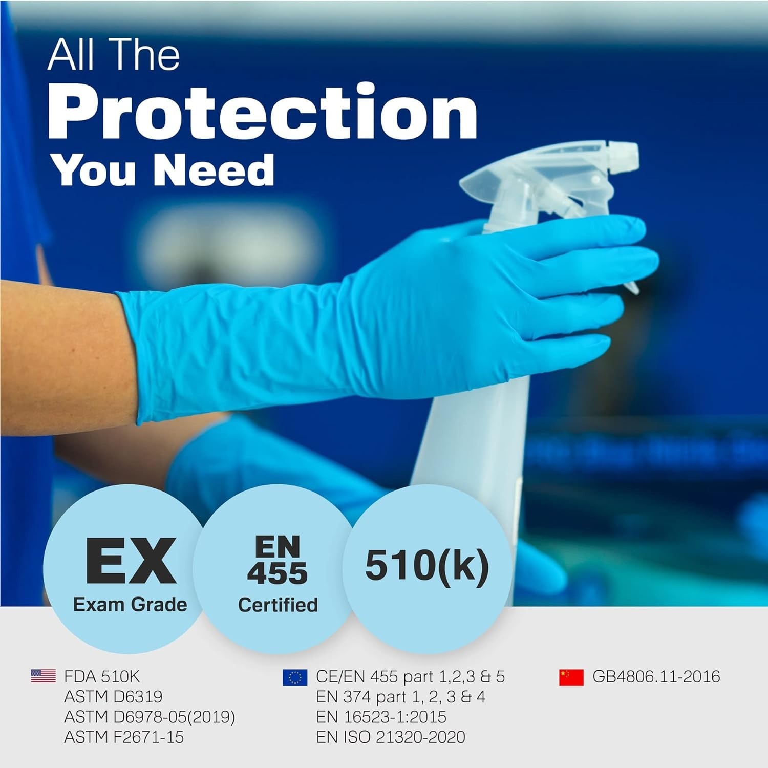 Nitrile Disposable Gloves – Waterproof Textured Grip – Heavy-Duty Cleaning Ru…