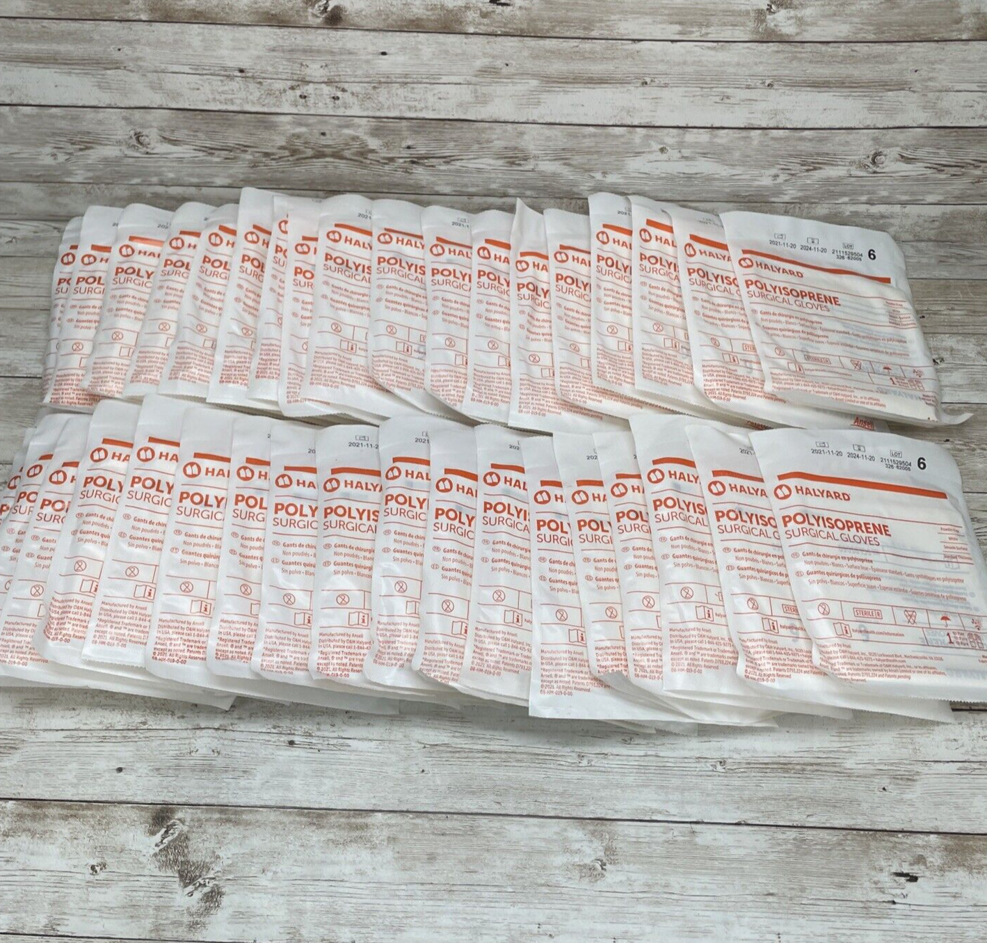*25 PAIR* HALYARD Polyisoprene Surgical Gloves Size: 6, SGL95060 Exp: 10-24