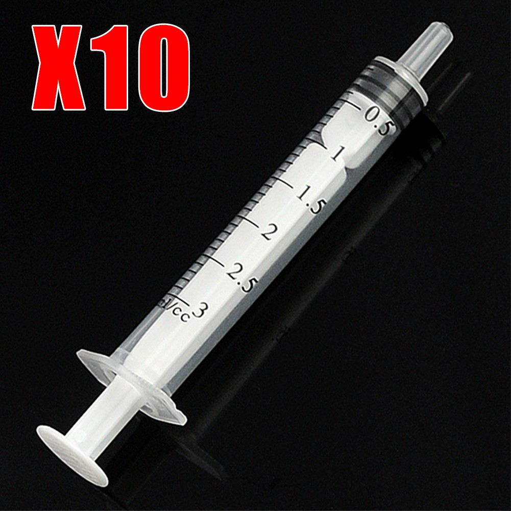 10x 3mL Plastic Syringe Injector Liquid Ink Luer Slip Tip Plant Sterile Feeder