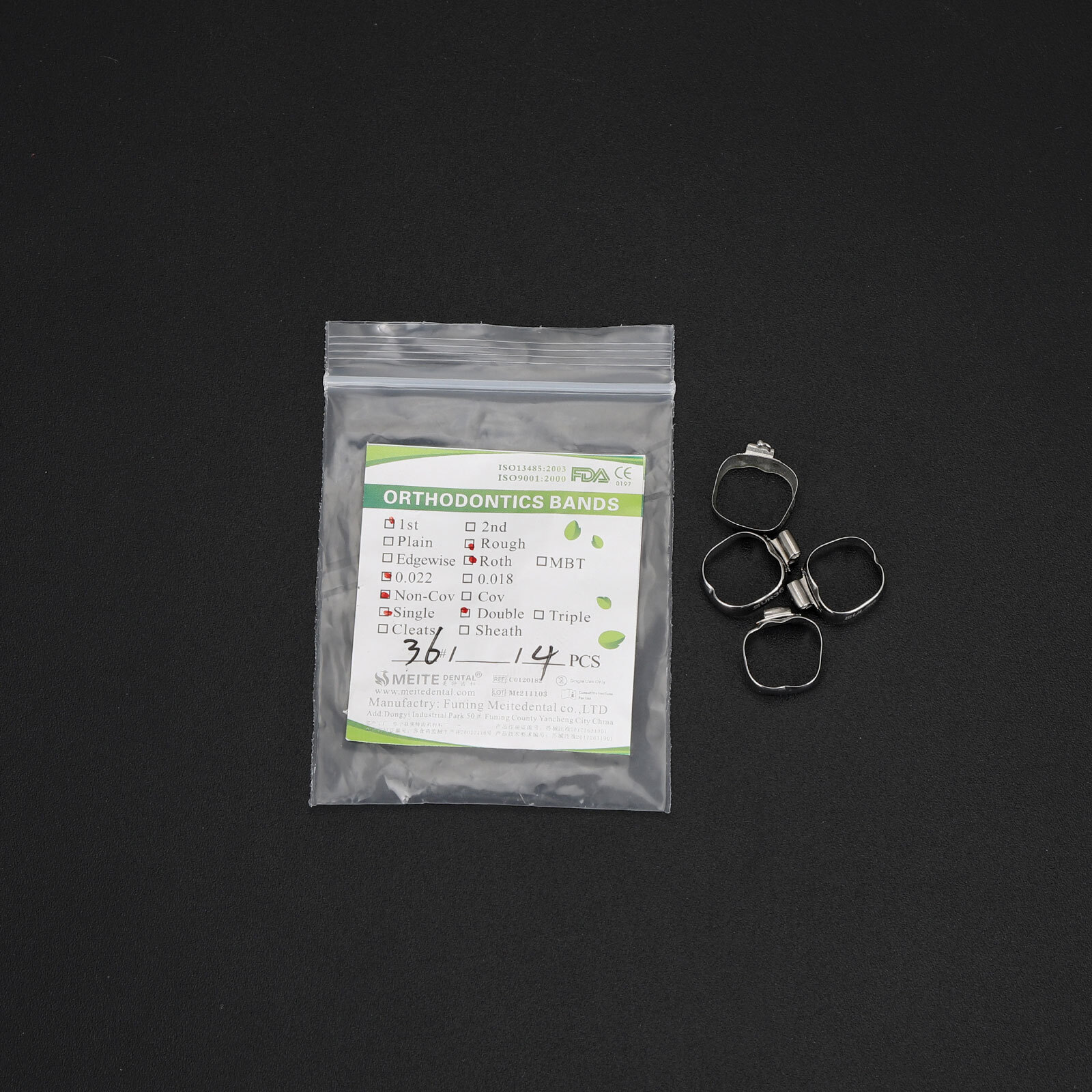 Dental Orthodontic 1st Molar Bands Buccal Tubes Lingual Cleats Roth 022 #35-40