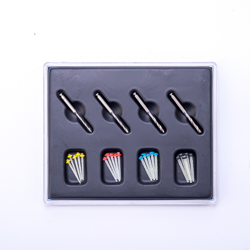 20Pcs Dental Endodontic 65% Fiber Quartz Resin Post Fiber Pile 4Size Mixed&Drill