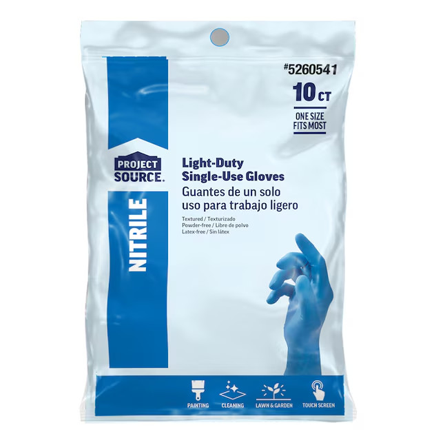 Project Source fits 10Count Textured Grip Food Grade Nitrile Disposable 5 -Pair