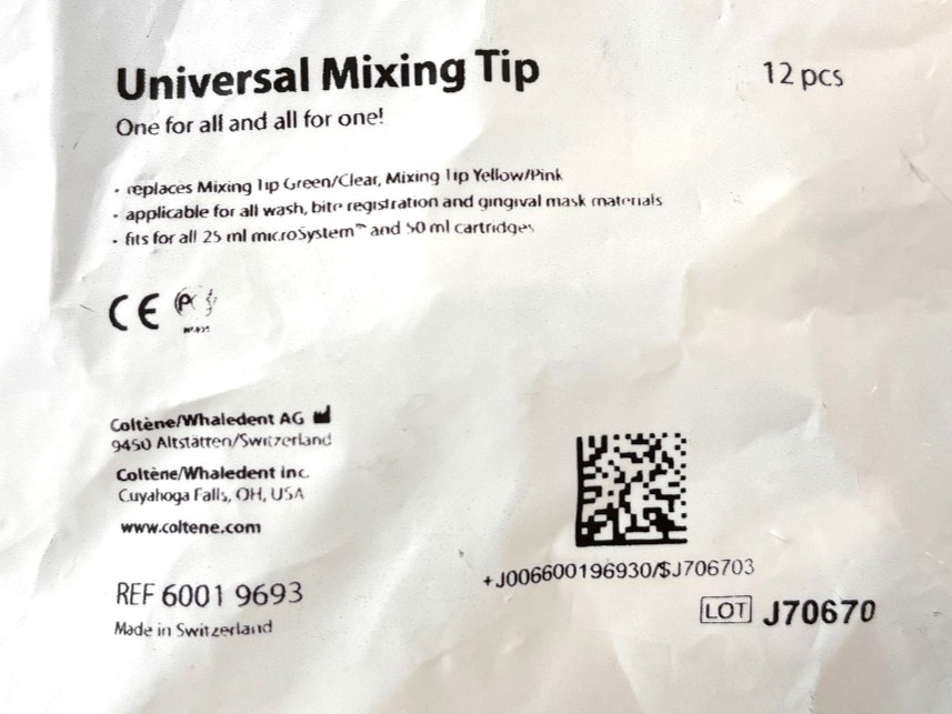 Coltene Whaledent Universal Mixing Tip (bag of 12) Part# 60019693