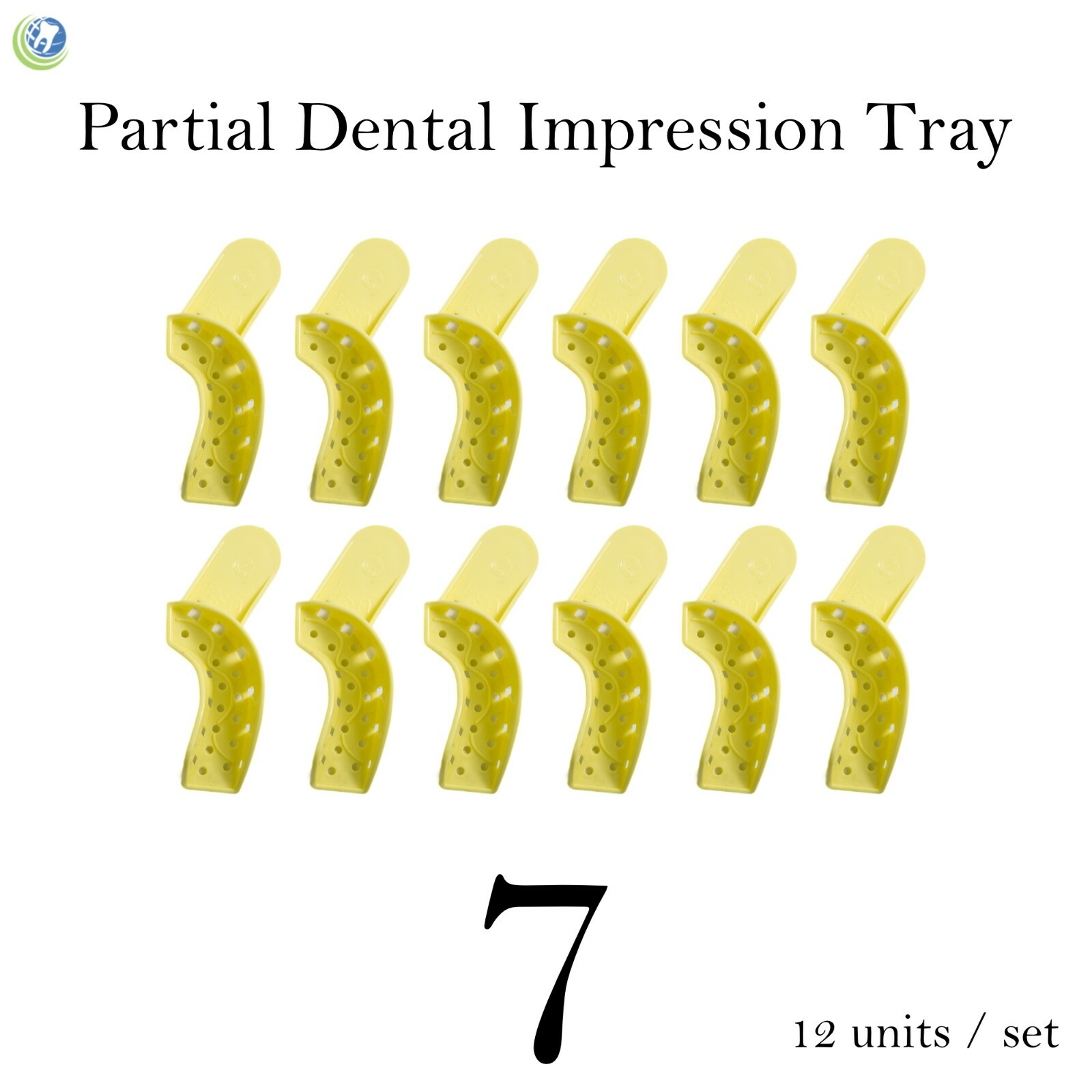12x Dental Disposable Impression Trays Perforated Autoclavable Quadrant #7 UR/LL