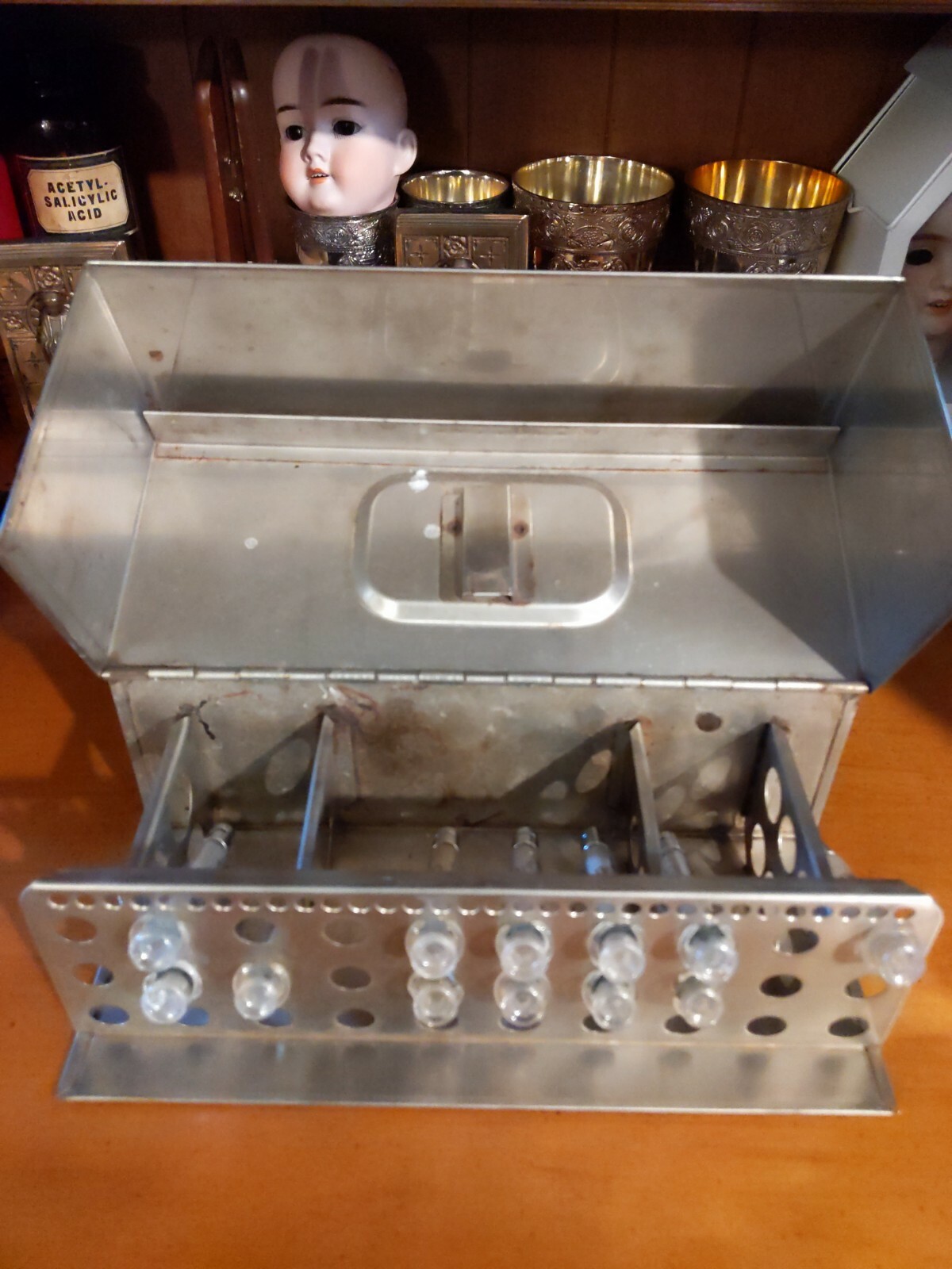 Antique Syringe Holder for Sterilization by DRs Odd Rare Unique Medical Tools