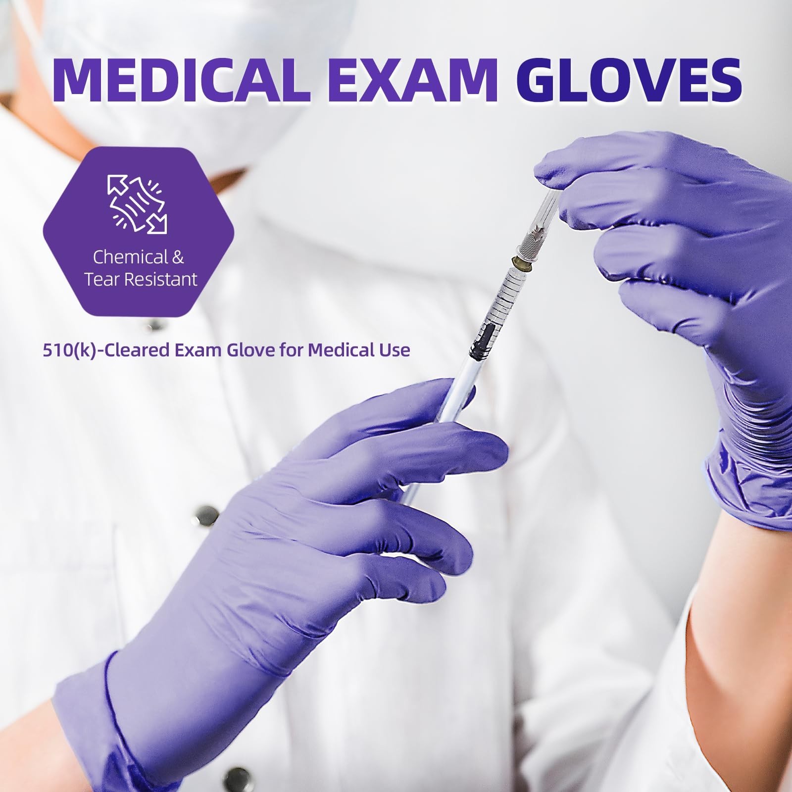 Disposable Nitrile Exam Gloves – Ice Blue, Latex-Free, Powder-Free, 1000 Count,