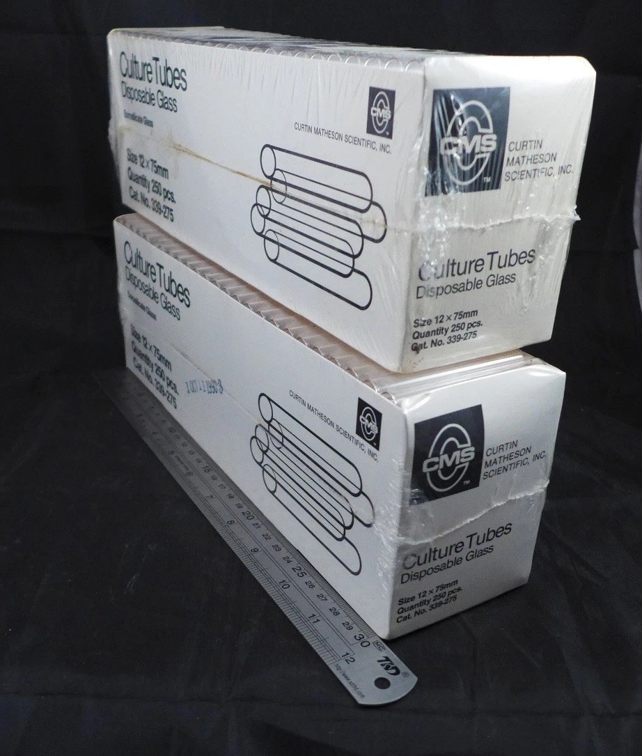 Set of 2 box/250 || CURTIN MATHESON Disposable Test Tubes, 12x75mm #339-275