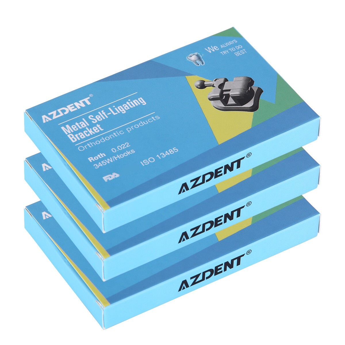 5X AZDENT Dental Orthodontic Self Ligating Brackets Braces Roth.022 Hooks 345 US