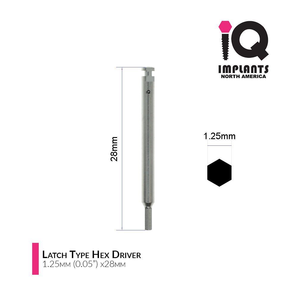 IQ USA Hex Driver Latch Type for Low Speed, 1.25mm (0.05″) Short & Long (2-Pack)