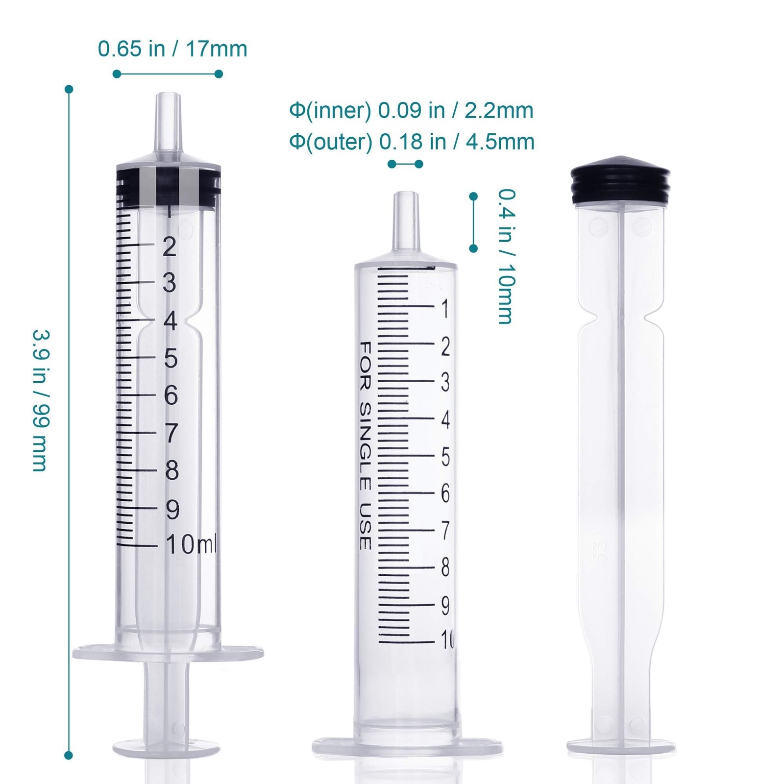 10ml Syringe Without Needle – 10 ml Small Plastic Syringes Sterile Individually