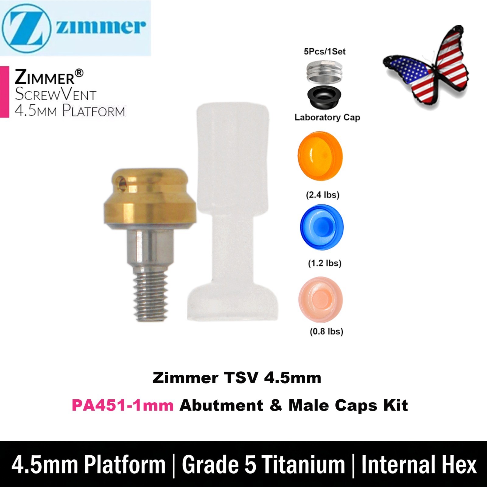 US LOCATOR Abutment Compatible with the ZimVie /Zimmer Biomet Tapered Screw Vent