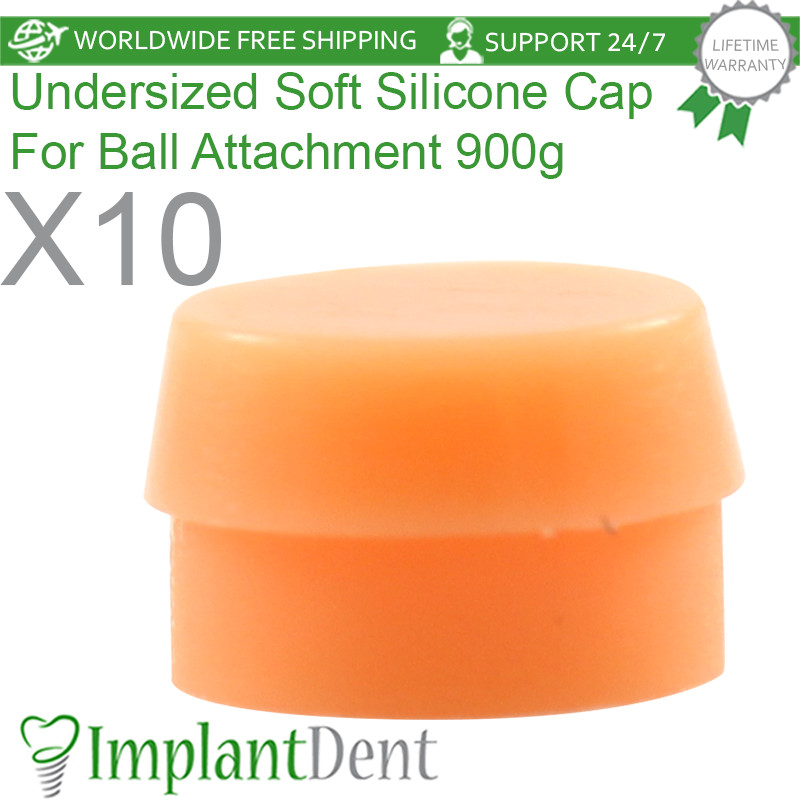 10x Dental Undersized Soft Silicone Caps For Ball Attachment 900g Dentistry Tool