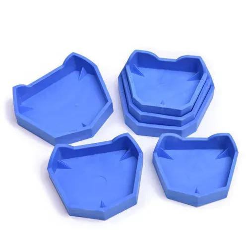 6Pcs Dental Lab Silicon Rubber Plaster Model Base Denture Impression Tray Base