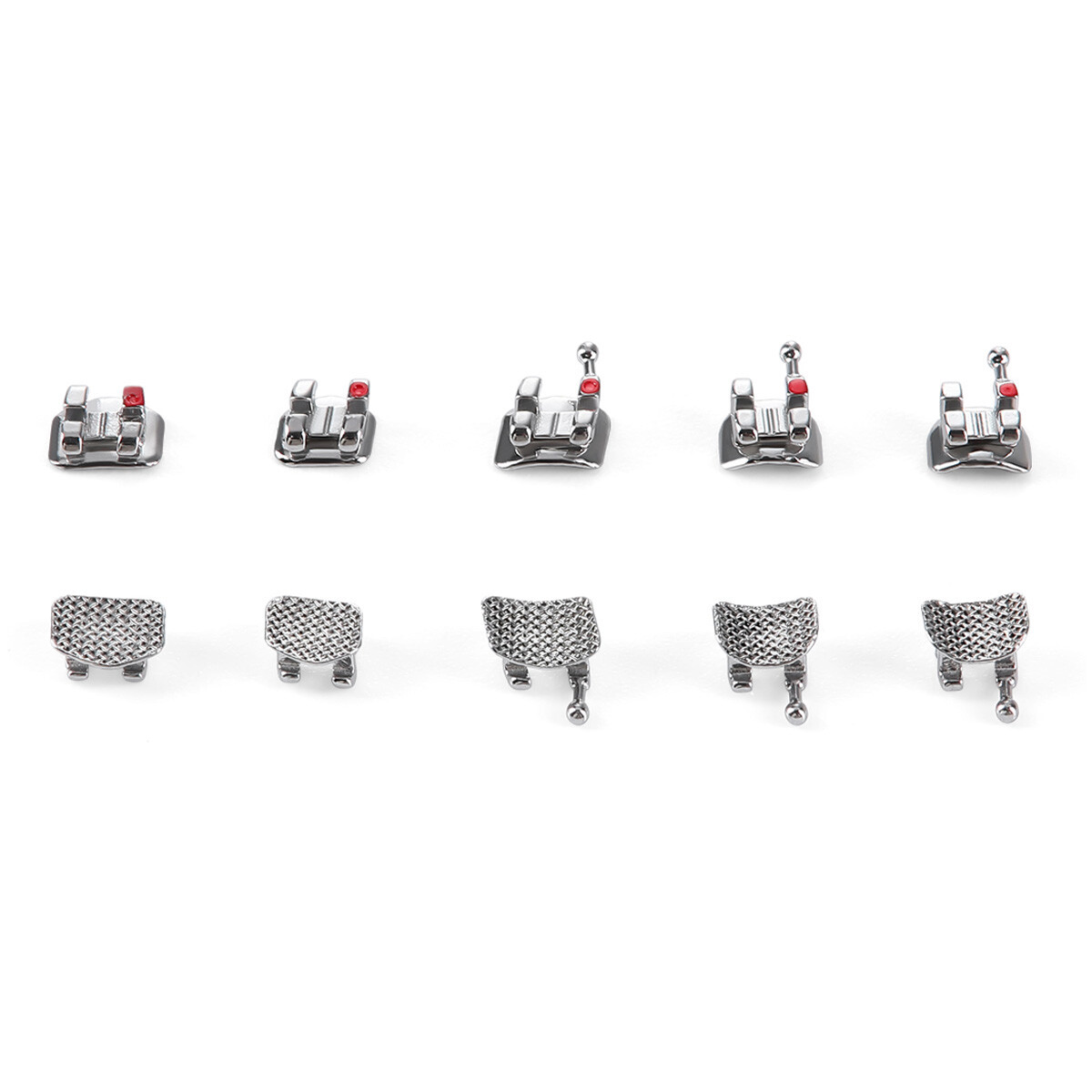 AZDENT Dental Orthodontic Brackets Mini Roth MBT 0.022/0.018″ 345Hook Mesh Base