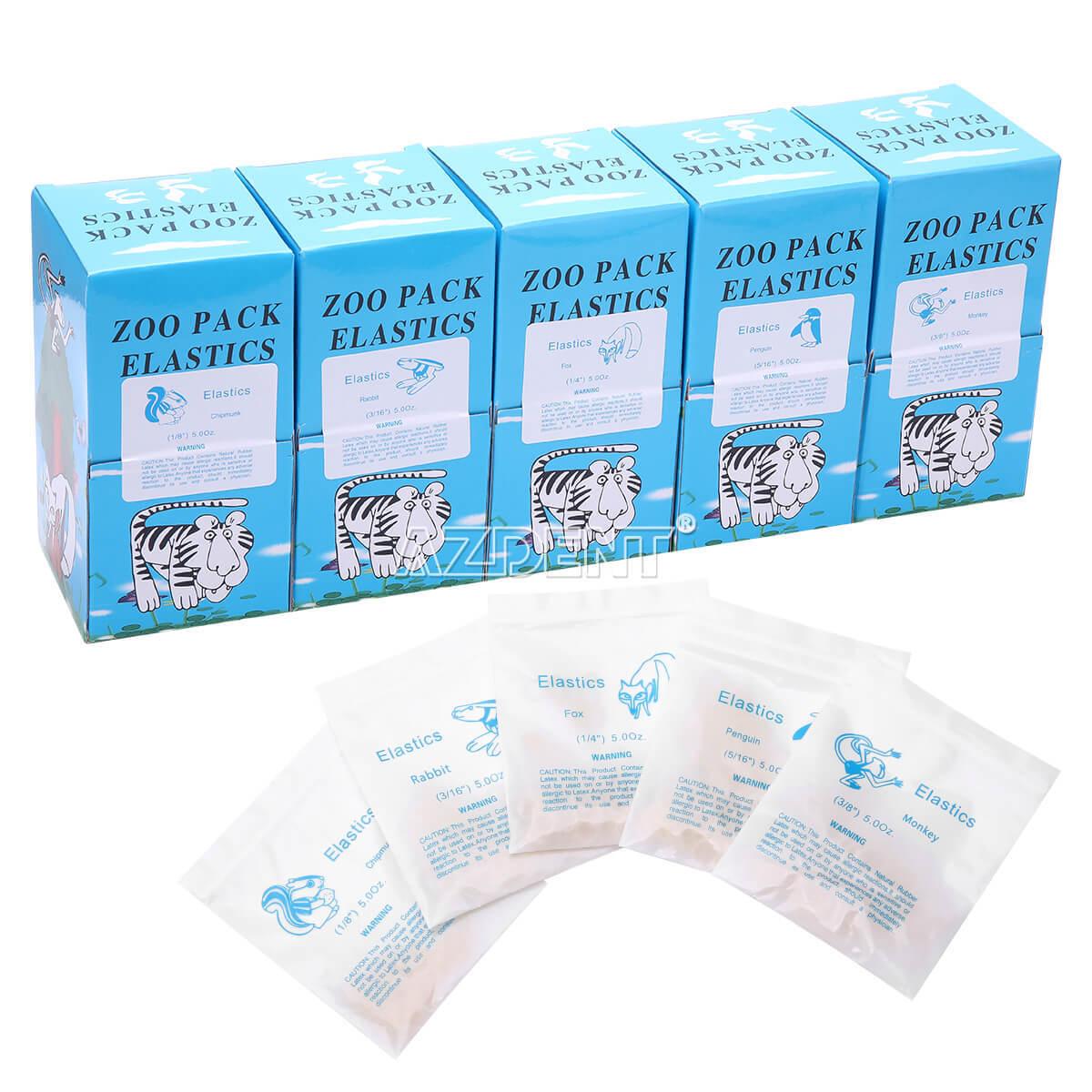 10 Packs Dental Orthodontic Brackets Roth MBT.022 /5000Pcs Elastics Rubber Bands