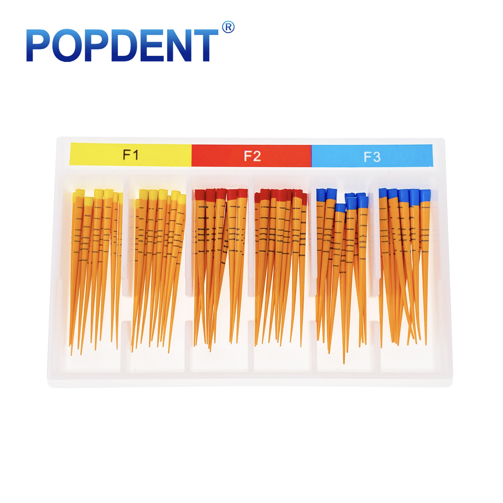 POPDENT Endodontic Gutta Percha Points Length Marked (All sizes) Bx/60 point