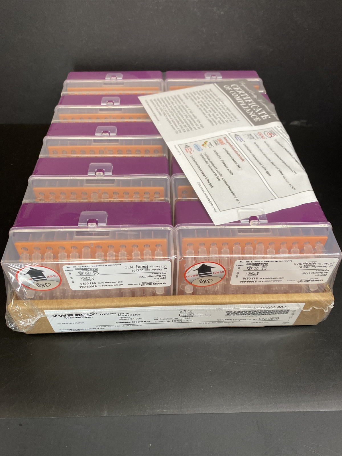 VWR Pipette Tips 20 ul for Rainin LTS 20 Racks with 96 Tips Each