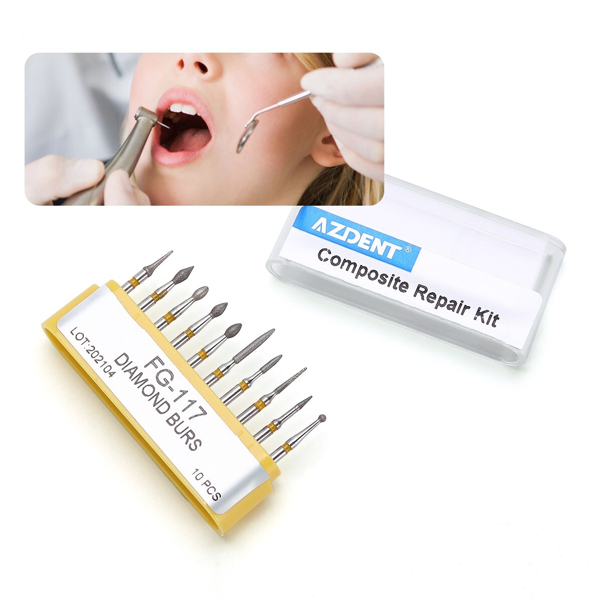 Dental High Speed Diamond Bur FG Composite Repair Kit 10pcs/kit FG-117