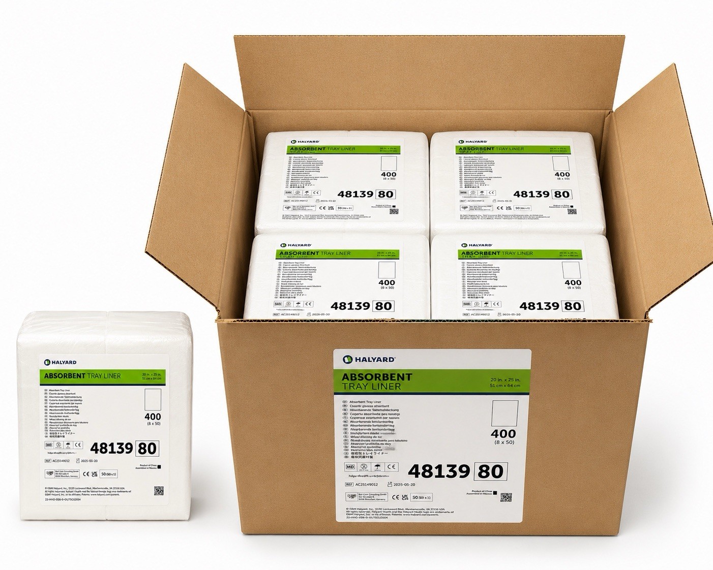 Halyard 48139 Absorbent Tray Liner 20 x 25 Sterile Case of 400 New 48139