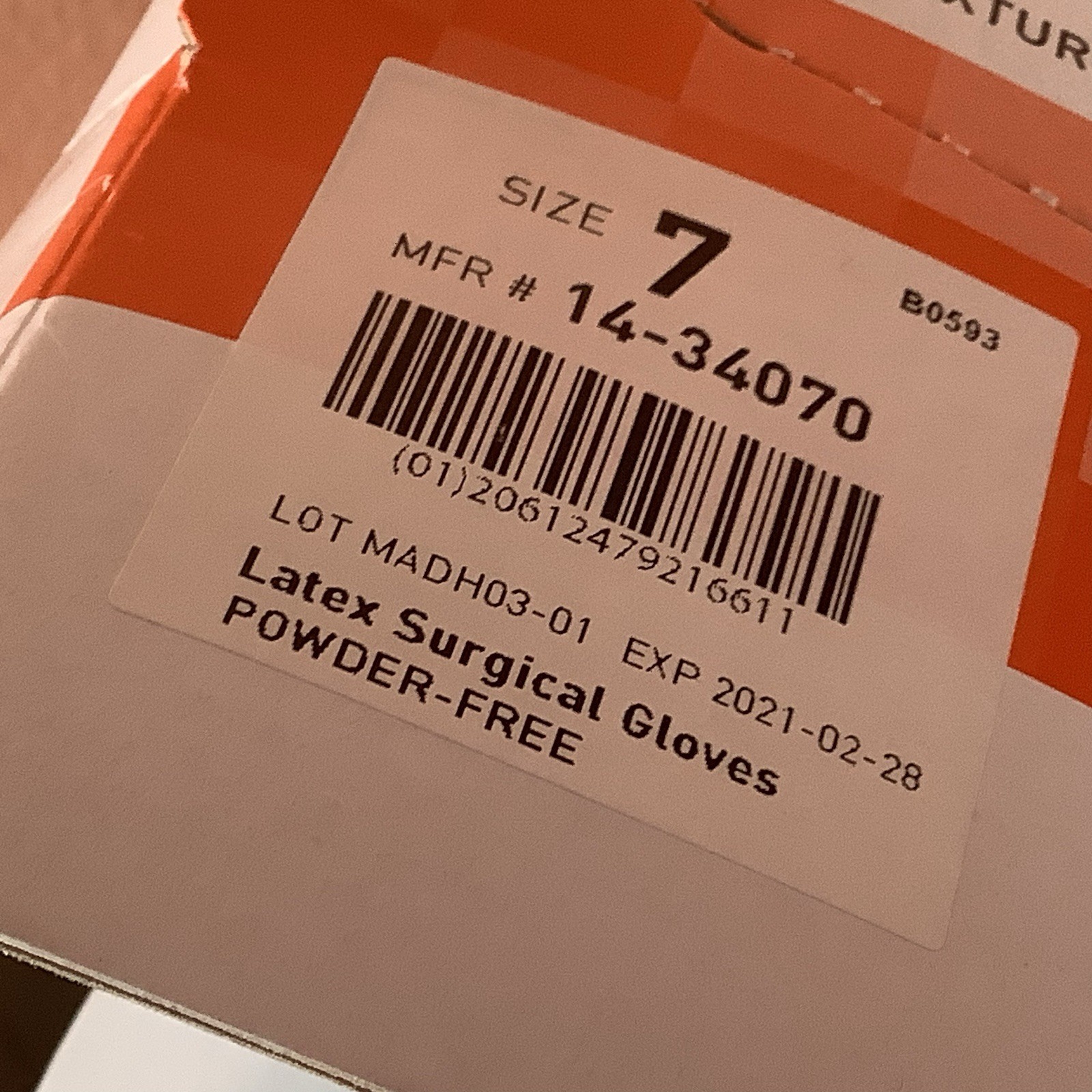 McKesson Latex Surgical Gloves Powder Free Size 7 , 50 Pack EXPIRED 2021-02-28