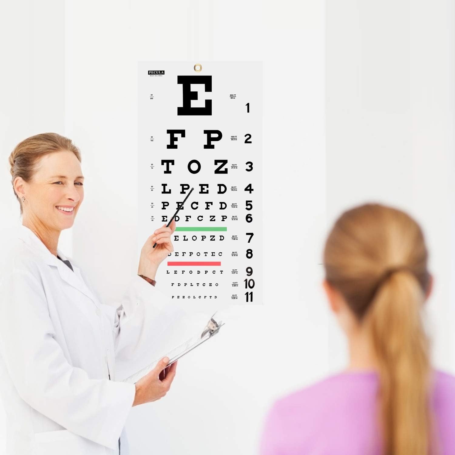 Professional Snellen Chart – Eye Exam Essential, 20 Feet, Unframed 11 x 22 in.