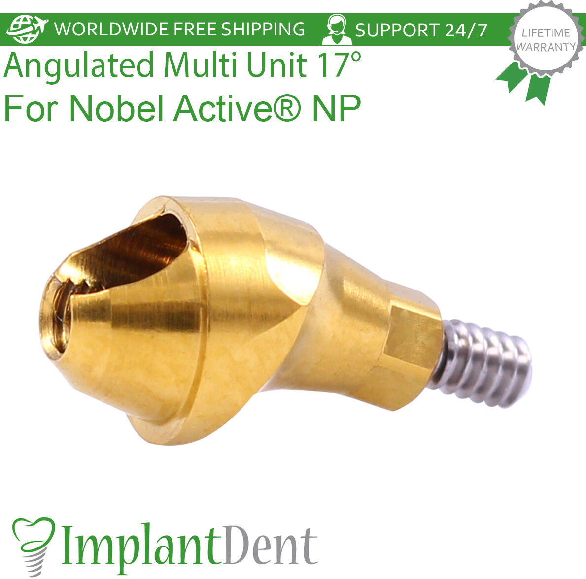 5x Dental Angulated Multi Unit 17° Prosthetic Narrow Platform (NP) Hex 2.25mm