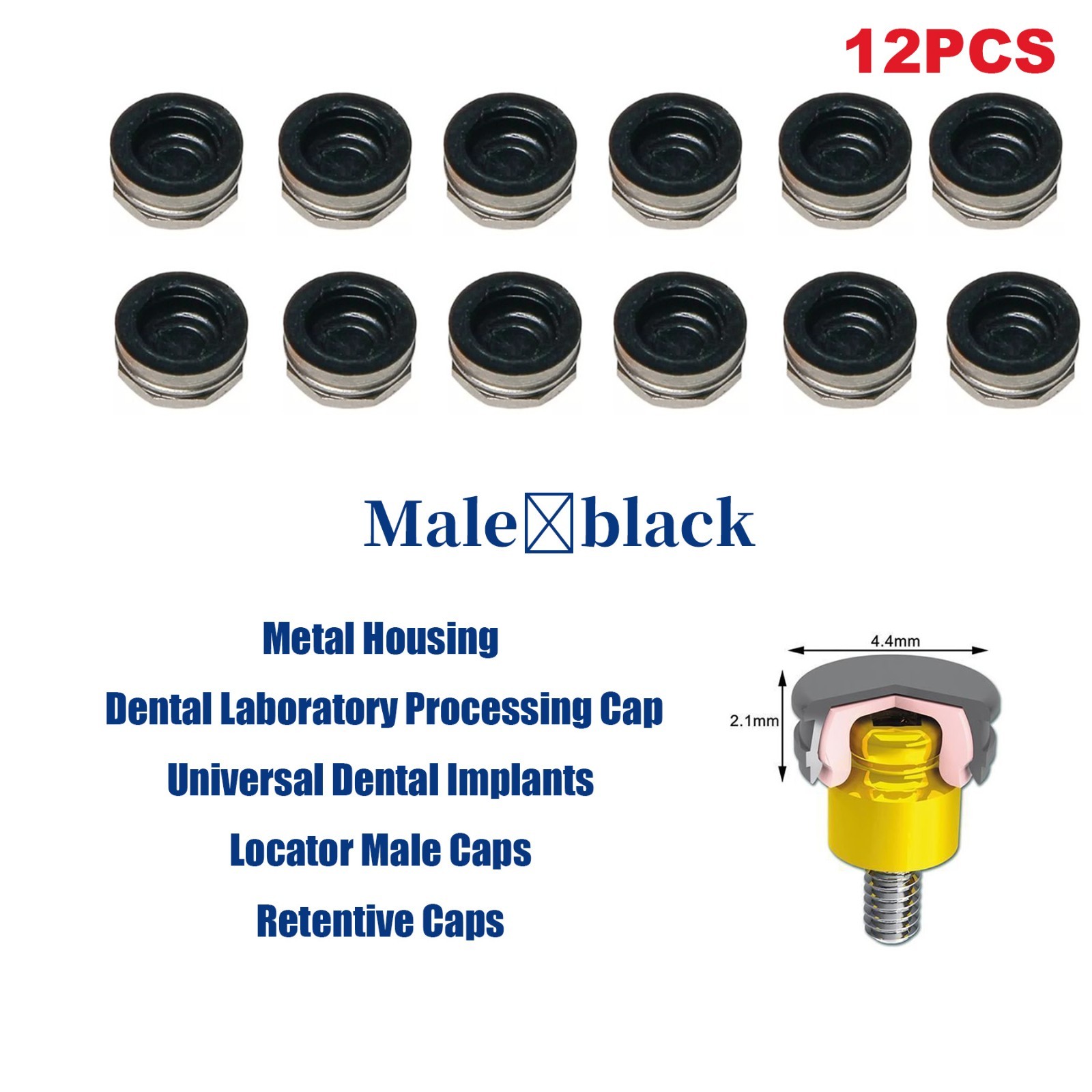 Replacement Metal Housing & Lab Processing Cap Inserts Assembly Fit Zest Locator