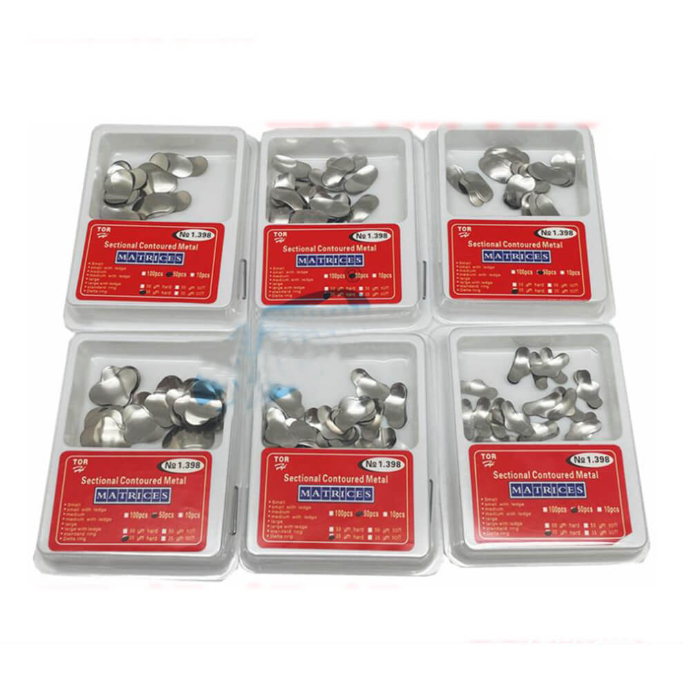 Dental Sectional Matrix Bands, 50pcs, 3.5um Thick, 1.398″