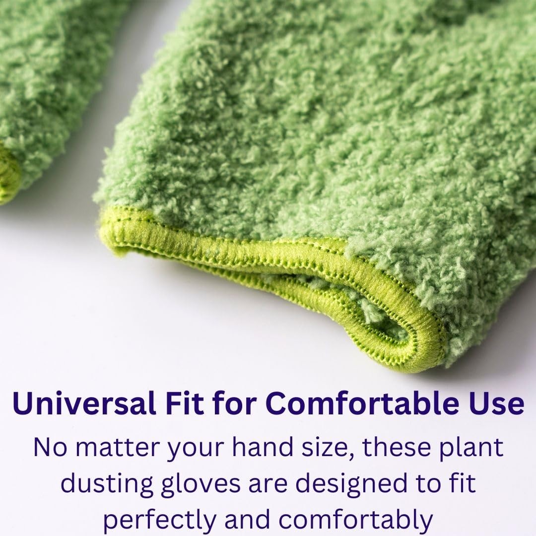 (01710) Microfiber Dusting Gloves for Plants – Gentle Leaf Shine & Cleaner fo…