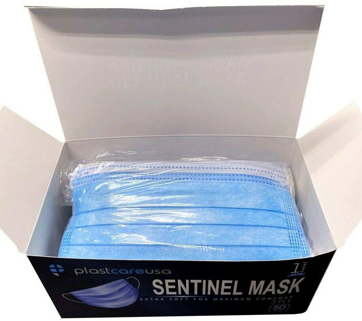 ASTM Ear Loop Disposable Face Masks (Box of 50) (Choose Your Color & Protection)